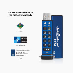 iStorage datAshur PRO 4 Go - Clé USB cryptée - Certifié FIPS 140-2 niveau 3 - Protégé par mot de passe - Résistant à la poussièr
