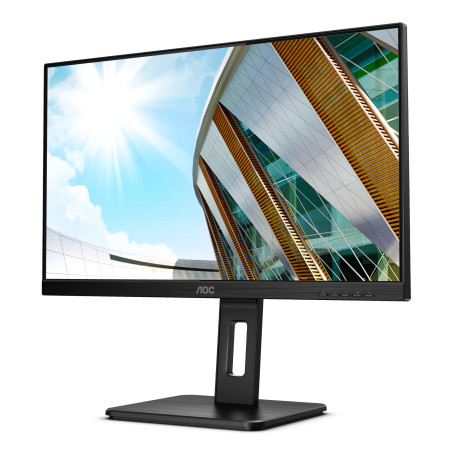 AOC Moniteur Q24P2Q 60 cm (23,8 pouces) (HDMI, DisplayPort, hub USB, temps de réponse de 4 ms, 2560x1440, 75 Hz, pivot) noir