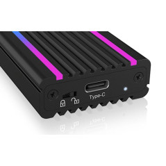 ICY BOX Boîtier SSD M.2 NVMe avec éclairage LED , USB 3.1 (Gen2, 10Gbit/s), PCIe M-Key, Disque dur externe SSD, Adaptateur NVMe,