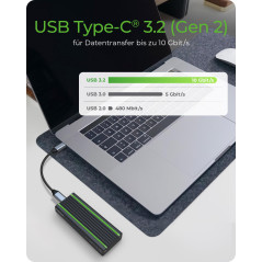 ICY BOX Boîtier SSD M.2 NVMe avec éclairage LED , USB 3.1 (Gen2, 10Gbit/s), PCIe M-Key, Disque dur externe SSD, Adaptateur NVMe,