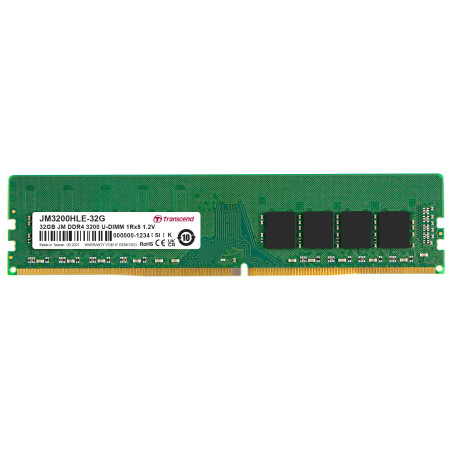 Transcend JetRam JM3200HLE Long-DIMM Module de Mémoire 32GO DDR4 3200MHz - JM3200HLE-32G
