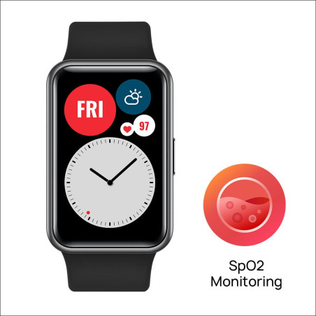 HUAWEI WATCH FIT Montre Connectée, Boitier en métal, écran AMOLED de 1.64", 10 Jours D'autonomie, 96 Modes D'entraînement, GPS I