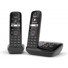 Gigaset AS690A Duo - Téléphone fixe sans fil avec répondeur - 2 combinés - Noir [Version Française]