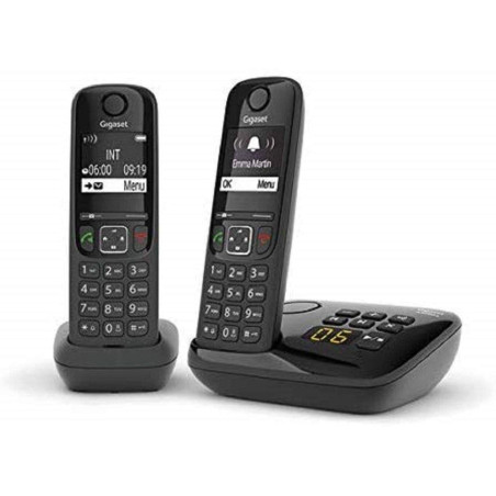 Gigaset AS690A Duo - Téléphone fixe sans fil avec répondeur - 2 combinés - Noir [Version Française]