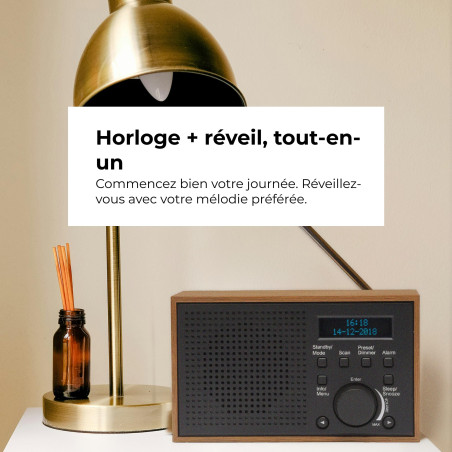 Denver Radio numérique Portable Dab+ et FM. DAB-46. Réveil. Il Fonctionne à la Fois avec des Piles ou Une Alimentation électriqu