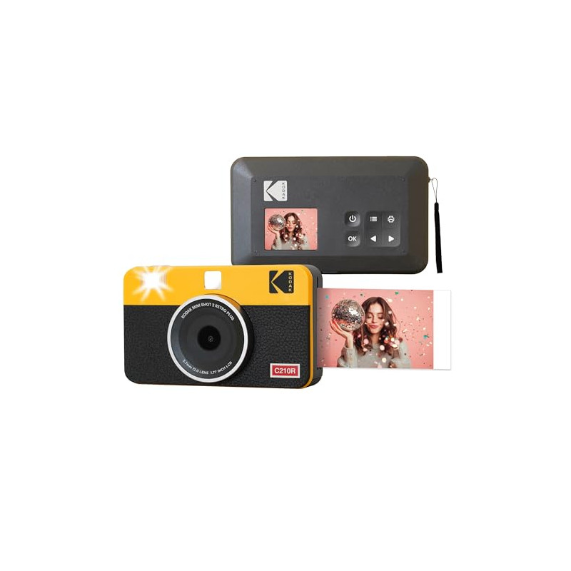 Kodak Mini Shot 2 Retro 4Pass 2-in-1 Appareil Photo Instantané and Imprimante Photo Portable (5,3x8,6cm) + 8 Feuilles, Jaune Kodak Mini Shot 2 Retro 4Pass 2-in-1 Appareil Photo Instantané and Imprimante Photo Portable (5,3x8,6cm) + 8 Feuilles, Jaune