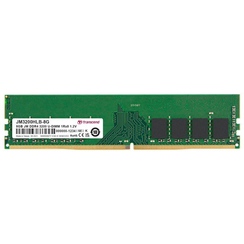 Transcend JM3200HLB-8G 8GB DDR4 3200MHz U-DIMM 1Rx8 1.2V Transcend JM3200HLB-8G 8GB DDR4 3200MHz U-DIMM 1Rx8 1.2V