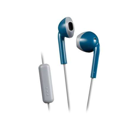 JVC, Ecouteurs Boutons filaires colorés avec télécommande, HA-F19M-AH-E (Bleu)