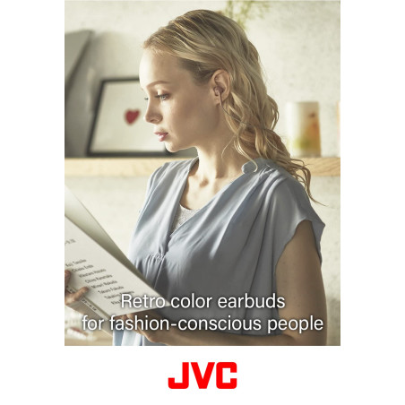 JVC, Ecouteurs Boutons filaires colorés avec télécommande, HA-F19M-AH-E (Bleu)