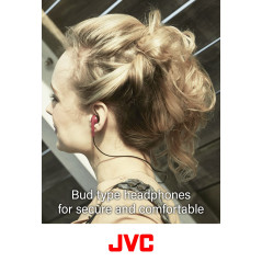 JVC, Ecouteurs Boutons filaires colorés avec télécommande, HA-F19M-AH-E (Bleu)