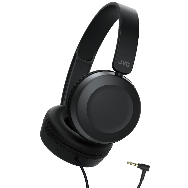 JVC, Caque Supra-aural Pliable, Télécommande et Micro pour Smartphones intégrés aux écouteurs, HA S31M-B-E (Noir)
