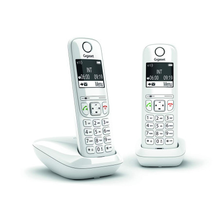 Gigaset AS690 Duo - Téléphone fixe sans fil, 2 combinés avec grand écran rétroéclairé pour un affichage ultra lisible, fonction