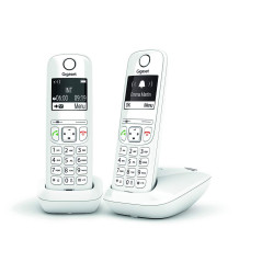 Gigaset AS690 Duo - Téléphone fixe sans fil, 2 combinés avec grand écran rétroéclairé pour un affichage ultra lisible, fonction