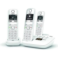 Gigaset AS690A Trio - Téléphone fixe sans fil avec répondeur, 3 combinés avec grand écran rétroéclairé pour un affichage ultra l