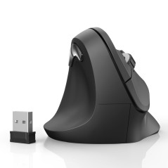 Hama EMW-500L Souris Verticale Ergonomique sans Fil - Technologie 2.4Ghz, Capteur 1800 dpi, Technologie Smart-Link, Gaucher/e - 