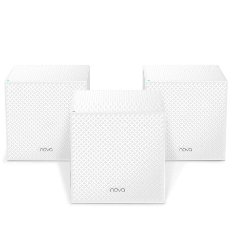 Tenda Nova MW12-3 Pack Système WiFi Mesh AC2100M pour la Couverture Maison/PME de 600 m² Multi-étage, Remplacement Routeur&Répét