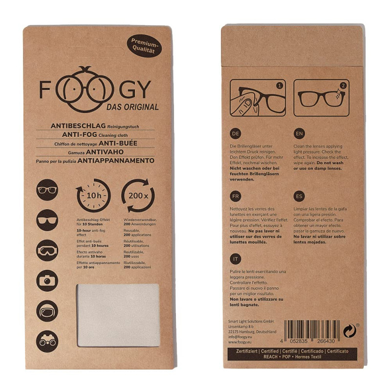 FOOGY gamuza limpiadora Anti-vaho 1ud.** – Soin conçu pour Une Utilisation régulière, Peut être utilisé régulièrement Selon Les FOOGY gamuza limpiadora Anti-vaho 1ud.** – Soin conçu pour Une Utilisation régulière, Peut être utilisé régulièrement Selon Les