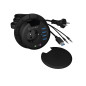 ICY Box USB hub de Table pour Installation 80 mm, hub USB 3.0, Prise de Courant, Audio, Prise de Table Ronde, Noir, IB-HUB1430