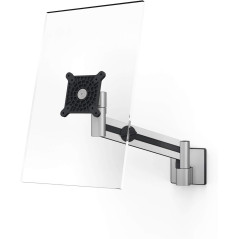 Durable 509023 Support mural pour moniteur Pro, bras flexible pivotant sur 360°, pour écrans VESA 21-27", argent