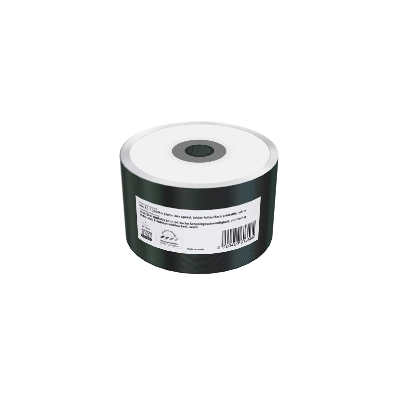Mini CD-R 200 Mo/22 Min, Vitesse d'écriture 24 Fois, Imprimable sur Toute la Surface (imprimante à Jet d'encre), Lot de 50 dans Mini CD-R 200 Mo/22 Min, Vitesse d'écriture 24 Fois, Imprimable sur Toute la Surface (imprimante à Jet d'encre), Lot de 50 dans