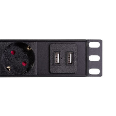 LogiLink PDU8C02 unité de Distribution d'énergie 8 Sortie(s) CA 1U Noir