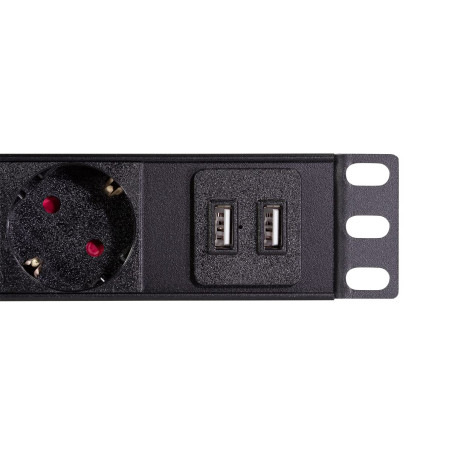 LogiLink PDU8C02 unité de Distribution d'énergie 8 Sortie(s) CA 1U Noir