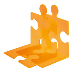HAN 9212-61, serre-livres/CD PUZZLE, élégant, innovant et très stable. Emboîtable. Lot de 2 unités, orange translucide