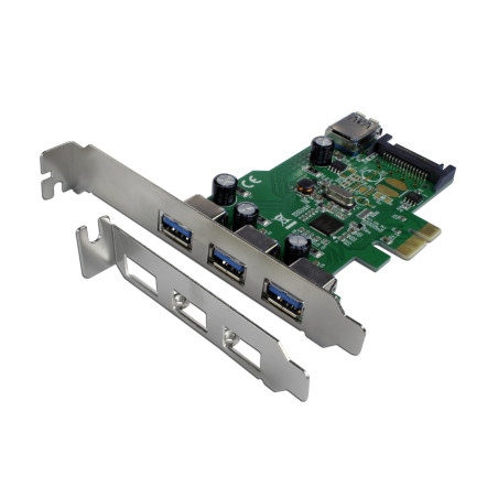 Connectland 0712015 Interne USB 3.0 carte et adaptateur d'interfaces - Cartes et adaptateurs d'interfaces (PCIe, USB 3.0, Vert,