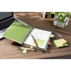 Post-it Notes Autocollantes, Recyclés, Pack de 6 Blocs, 100 Feuilles par Bloc, 76 mm x 76 mm, Jaune Pastel - Notes Autocollantes