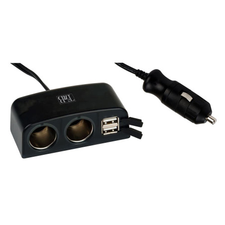T'nB ACGP035221 Multiprise allume-cigare 2 prises AC + 2 prises USB