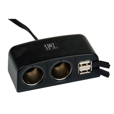 T'nB ACGP035221 Multiprise allume-cigare 2 prises AC + 2 prises USB