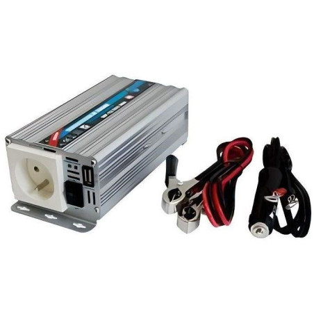 HTC Equipements Convertisseur 12-220 V 300 Watts avec Port USB Série Te Toutes Normes CE Emark Lvd Plus Prise USB 2A