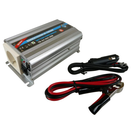 Convertisseur 24 - 220 V 300 watts avec Port USB Série TE Toutes Normes CE Emark Lvd Plus Prise USB 2A