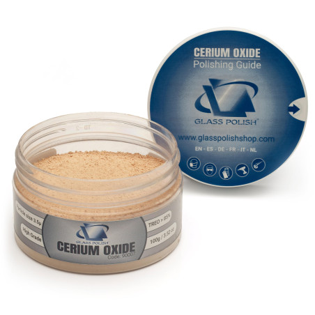 GLASS POLISH 100 g Cerium Oxide, Composé de Polissage de Verre de Oxyde de Cérium Grade Élevé 85% Pur, Formule Traitée en Suspen