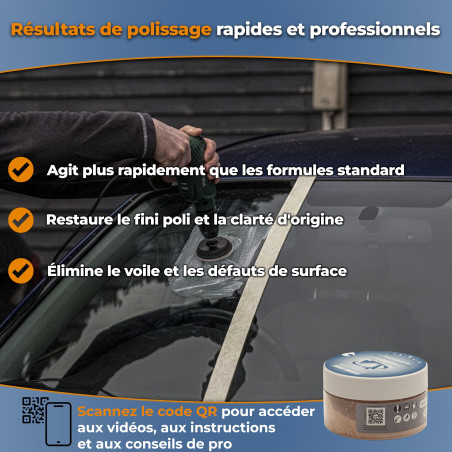 GLASS POLISH 100 g Cerium Oxide, Composé de Polissage de Verre de Oxyde de Cérium Grade Élevé 85% Pur, Formule Traitée en Suspen