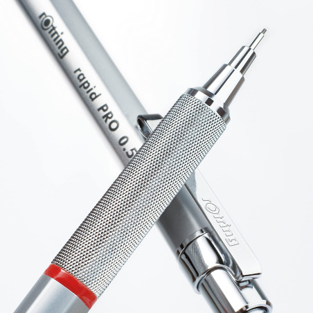 rOtring PRO Portemine mécanique rétractable | 0,5 mm | argent chromé