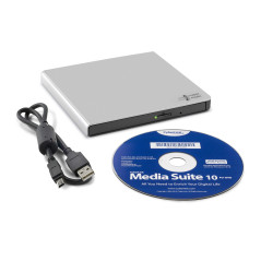 Hitachi-LG GP57 External DVD Drive, Slim Portable DVD Player/Writer for Laptop/Desktop PC, with USB 2.0, Windows and Mac OS Comp