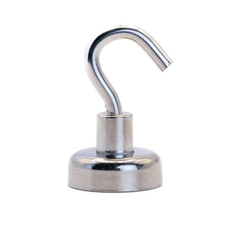 Aimant de Serrage en Néodyme Avec Crochet M4 Pour Suspendre, Tenir Ou Afficher Des Articles - 20mm de diamètre x 34mm de Haut -