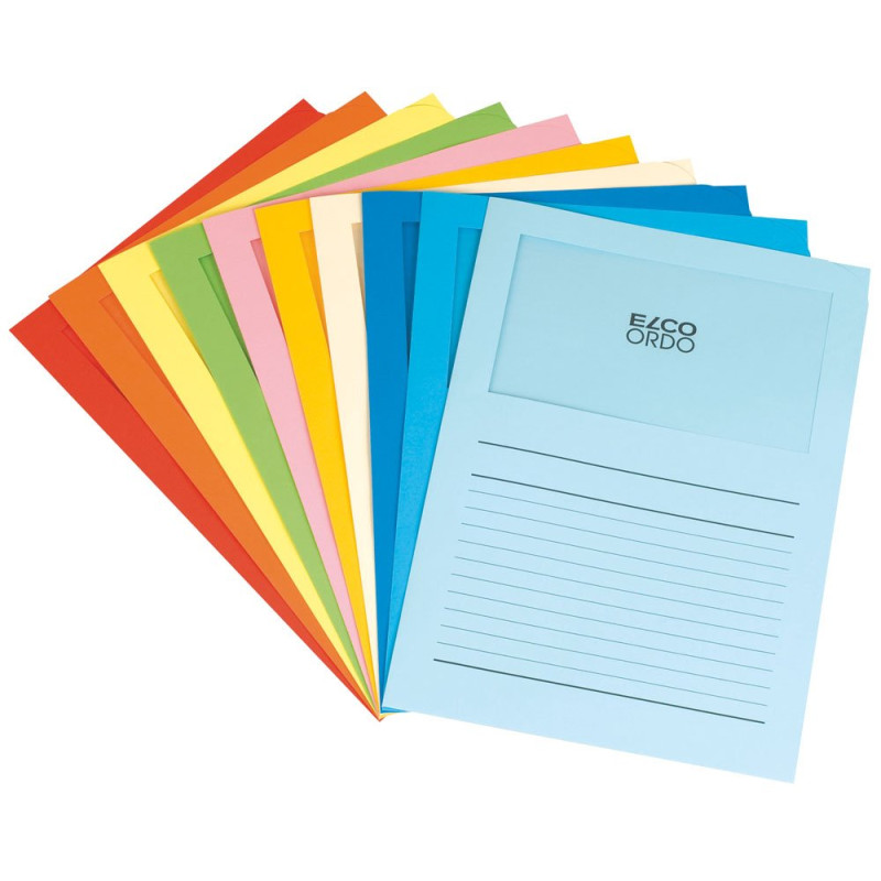 ELCO Ordo Classico Chemise de classement avec fenêtre 120 g/m² Chemise 220 mm x 310 mm, fenêtre 180 mm x 100 mm Boîte de 100 (10