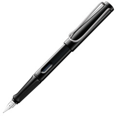 Lamy safari black - Stylo Plume avec grip ergonomique et plume acier poli en taille M - matière plastique robuste ASA - avec car