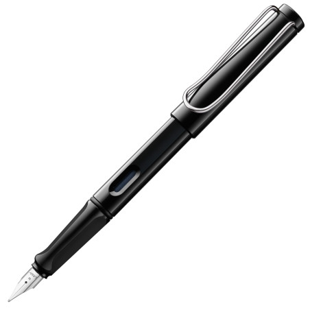 Lamy safari black - Stylo Plume avec grip ergonomique et plume acier poli en taille M - matière plastique robuste ASA - avec car