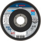 Bosch 1x Plateau à lamelles PRO Metal X571, version bombée sur fibres (pour Acier, Acier inoxydable, Ø 115 mm, Grain 120, Profes Bosch 1x Plateau à lamelles PRO Metal X571, version bombée sur fibres (pour Acier, Acier inoxydable, Ø 115 mm, Grain 120, Profes
