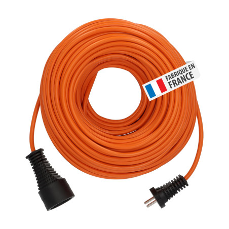 Brennenstuhl Cordon prolongateur (20 m) avec fiche 2P (16A/230V), rallonge électrique avec câble H05VV-F 2x1,5), Orange, 20 m
