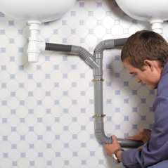 Wirquin 79011001 Raccord wc souple universel magicoude en Y D40, à coller pour évacuation, gris