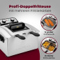 ProfiCook PC-FR 1038 Friteuse double, 2 petits & 1 grand paniers à friture, capacité 5 litres, filtre permanent contre les odeur