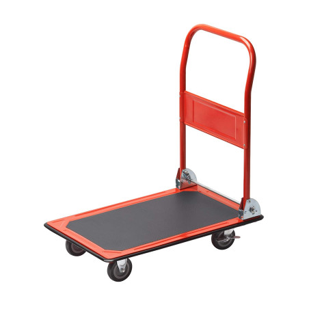 Meister Chariot à plateforme - Pliable - Capacité de charge jusqu'à 150 kg - Frein de stationnement / Aide au transport avec rou