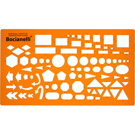 Trace Gabarit Cercle Carré Rectangle Flèche Ellipse Triangle Hexagone Pentagone Symboles Dessin Technique Industriel Traçage Ill