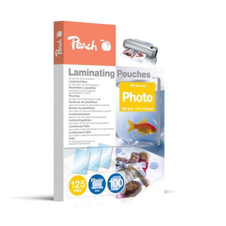 Peach Photo Laminating Pouches 106 x 156mm, 125 mic, Glossy, S-PP525-19, Set of 100