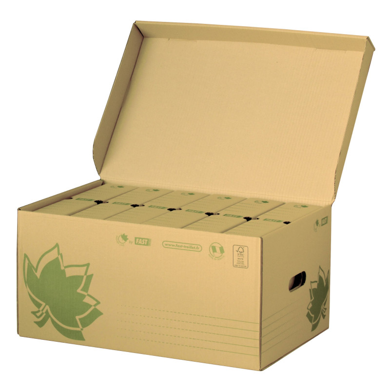 Fast Nature Line Caisse a Documents en Carton 52 x 35 x 26 cm + 6 Boites Archives Dos 80cm Ecru Fast Nature Line Caisse a Documents en Carton 52 x 35 x 26 cm + 6 Boites Archives Dos 80cm Ecru