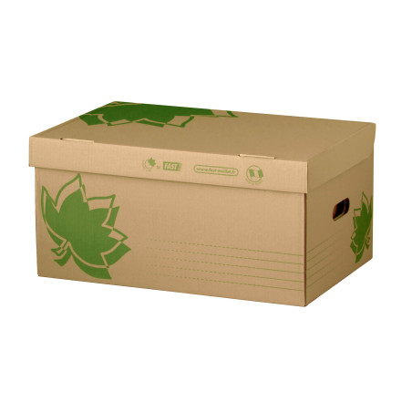 Fast Nature Line Caisse a Documents en Carton 52 x 35 x 26 cm + 6 Boites Archives Dos 80cm Ecru